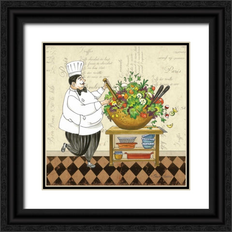 Chef Salad Black Ornate Wood Framed Art Print with Double Matting by Gladding, Pamela