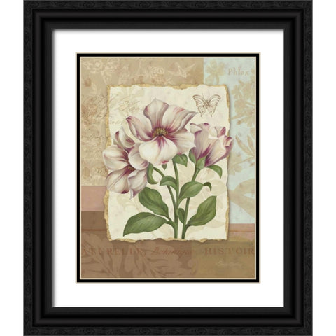 Flower Trio II Black Ornate Wood Framed Art Print with Double Matting by Gladding, Pamela
