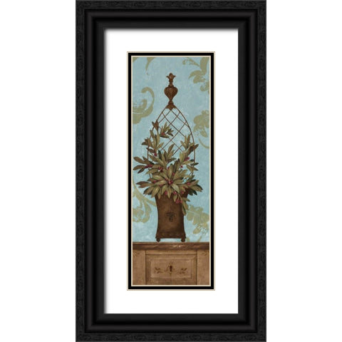 Blue Olive Topiary I Black Ornate Wood Framed Art Print with Double Matting by Gladding, Pamela