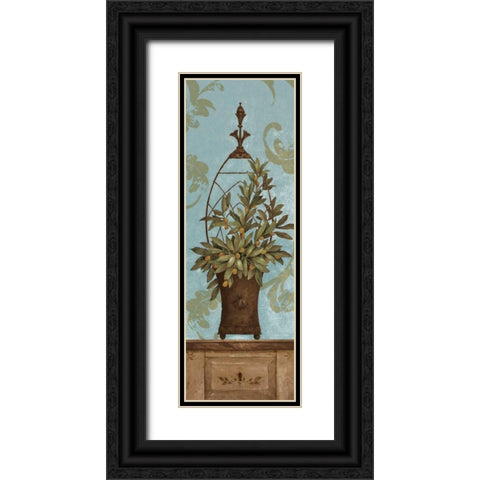Blue Olive Topiary II Black Ornate Wood Framed Art Print with Double Matting by Gladding, Pamela