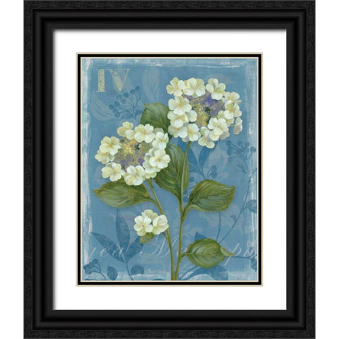 Lace Hydrangea Black Ornate Wood Framed Art Print with Double Matting by Gladding, Pamela