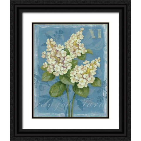 Tardiva Hydrangea Black Ornate Wood Framed Art Print with Double Matting by Gladding, Pamela