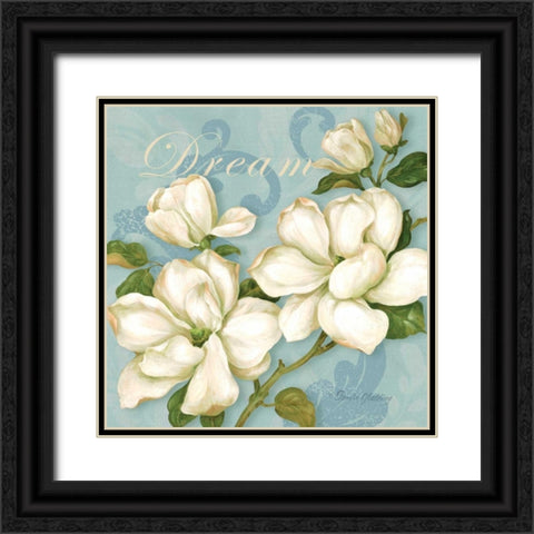 Inspiration Magnolias Black Ornate Wood Framed Art Print with Double Matting by Gladding, Pamela