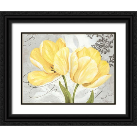 Colori Yellow II Black Ornate Wood Framed Art Print with Double Matting by Gladding, Pamela