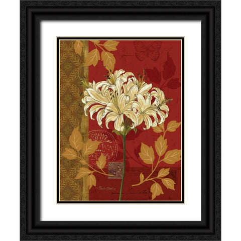 Chelsea Red I Black Ornate Wood Framed Art Print with Double Matting by Gladding, Pamela