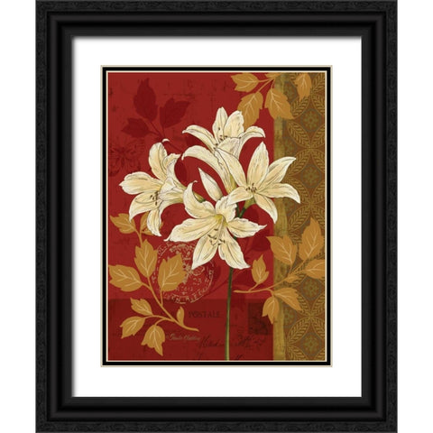 Chelsea Red II Black Ornate Wood Framed Art Print with Double Matting by Gladding, Pamela