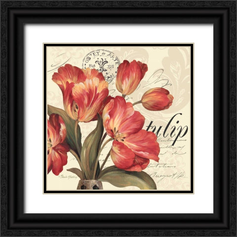 Red and White II Black Ornate Wood Framed Art Print with Double Matting by Gladding, Pamela