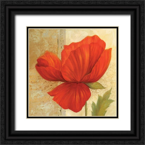 Papaver I Black Ornate Wood Framed Art Print with Double Matting by Gladding, Pamela