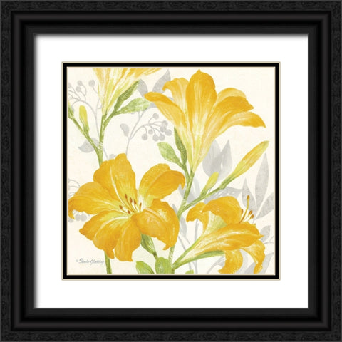 Day Lily Garden I Black Ornate Wood Framed Art Print with Double Matting by Gladding, Pamela