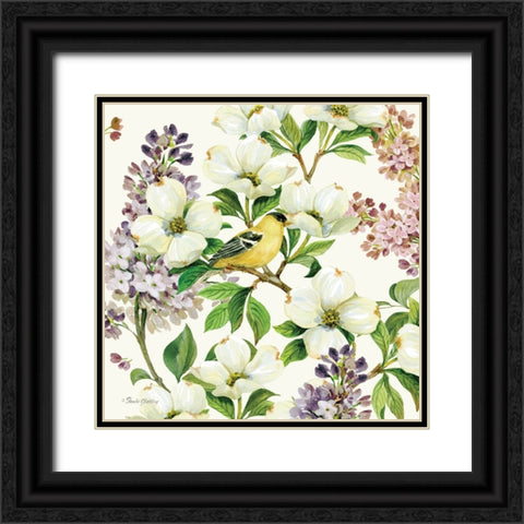 Dogwood And Lilac I Black Ornate Wood Framed Art Print with Double Matting by Gladding, Pamela