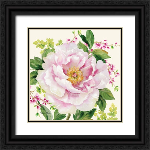 Hoh Peony I Black Ornate Wood Framed Art Print with Double Matting by Gladding, Pamela