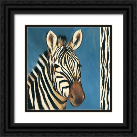 Exotic Zebra Black Ornate Wood Framed Art Print with Double Matting by Gamel, Tara