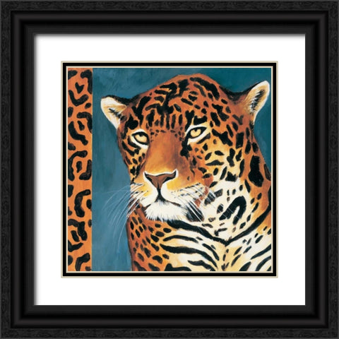 Exotic Jaguar Black Ornate Wood Framed Art Print with Double Matting by Gamel, Tara