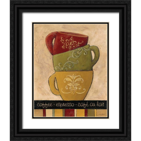 Striped Stack I Black Ornate Wood Framed Art Print with Double Matting by Gamel, Tara