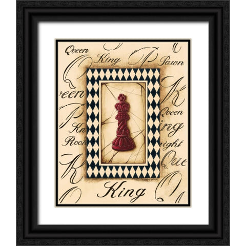 Chess King Black Ornate Wood Framed Art Print with Double Matting by Gorham, Gregory