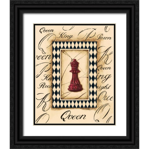 Chess Queen Black Ornate Wood Framed Art Print with Double Matting by Gorham, Gregory