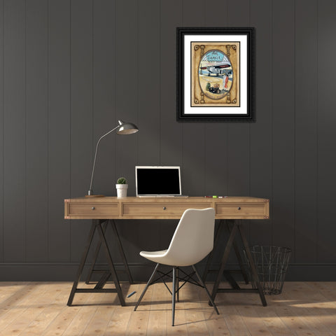Flight Souvenir Black Ornate Wood Framed Art Print with Double Matting by Gorham, Gregory