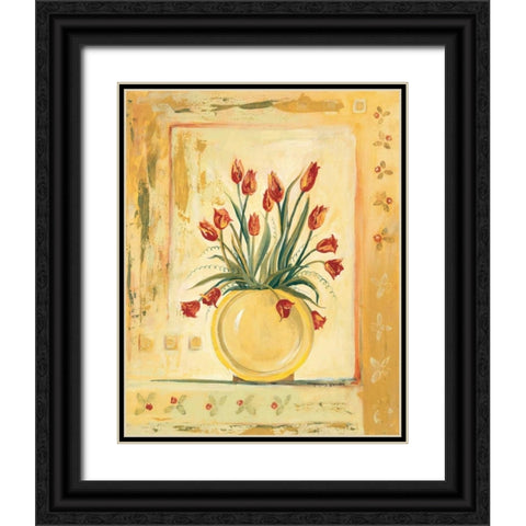 Yellow Vase Black Ornate Wood Framed Art Print with Double Matting by Gorham, Gregory