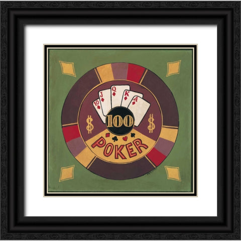 Poker - $I00 Black Ornate Wood Framed Art Print with Double Matting by Gorham, Gregory