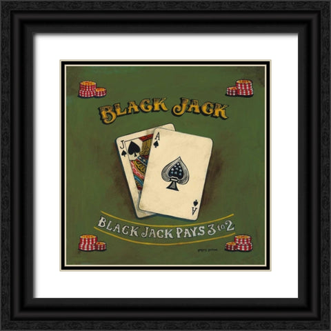 Blackjack Black Ornate Wood Framed Art Print with Double Matting by Gorham, Gregory