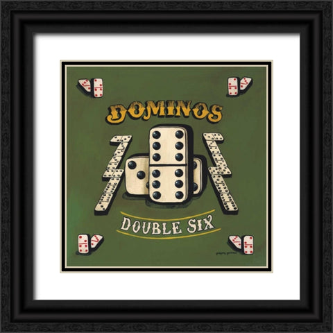 Dominos Black Ornate Wood Framed Art Print with Double Matting by Gorham, Gregory