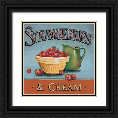 Strawberries and Cream Black Ornate Wood Framed Art Print with Double Matting by Gorham, Gregory