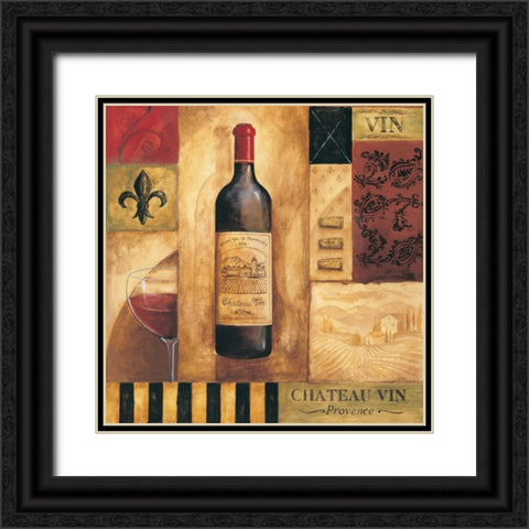 Chateau Vin Sq. Black Ornate Wood Framed Art Print with Double Matting by Gorham, Gregory
