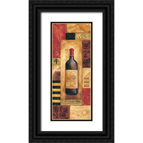 Chateau Vin Panel Black Ornate Wood Framed Art Print with Double Matting by Gorham, Gregory