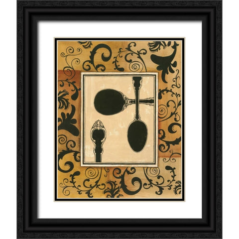 Spoons Black Ornate Wood Framed Art Print with Double Matting by Gorham, Gregory