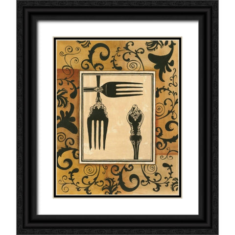 Forks Black Ornate Wood Framed Art Print with Double Matting by Gorham, Gregory