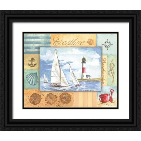 Summer Beach I Black Ornate Wood Framed Art Print with Double Matting by Gorham, Gregory