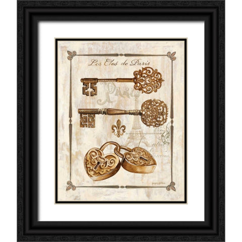 Keys to Paris I Black Ornate Wood Framed Art Print with Double Matting by Gorham, Gregory