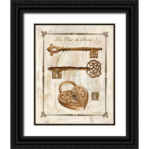 Keys to Paris II Black Ornate Wood Framed Art Print with Double Matting by Gorham, Gregory