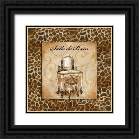 Giraffe Salle de Bain Black Ornate Wood Framed Art Print with Double Matting by Gorham, Gregory