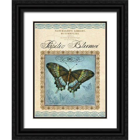 Papilio Blumei Black Ornate Wood Framed Art Print with Double Matting by Gorham, Gregory