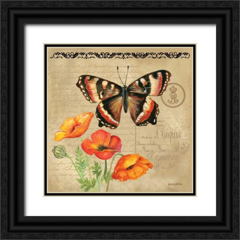 Butterfly Black Ornate Wood Framed Art Print with Double Matting by Gorham, Gregory