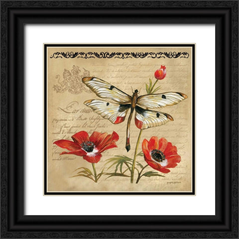 Dragonfly Black Ornate Wood Framed Art Print with Double Matting by Gorham, Gregory