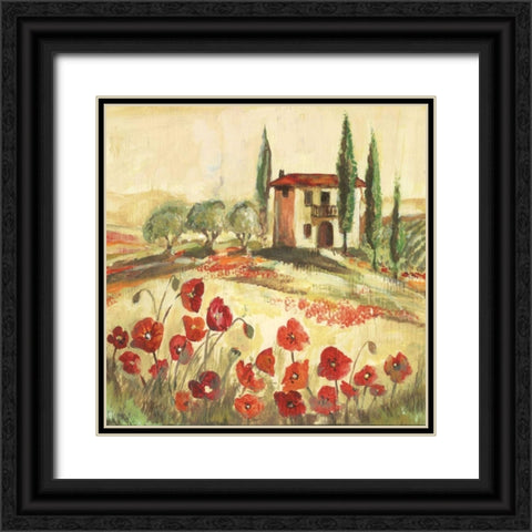 Poppy Field I Black Ornate Wood Framed Art Print with Double Matting by Gorham, Gregory