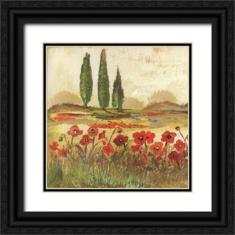 Poppy Field II Black Ornate Wood Framed Art Print with Double Matting by Gorham, Gregory
