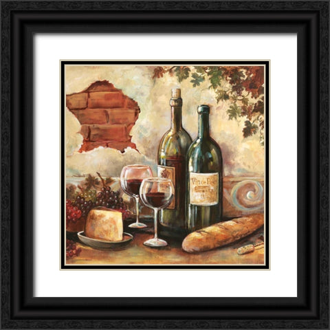 Bountiful Wine Sq II Black Ornate Wood Framed Art Print with Double Matting by Gorham, Gregory