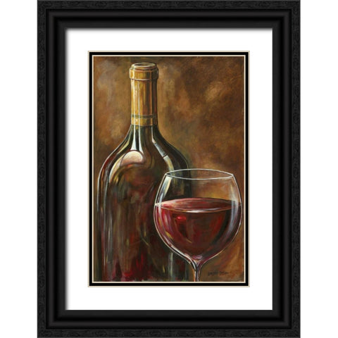 Red Wine Black Ornate Wood Framed Art Print with Double Matting by Gorham, Gregory