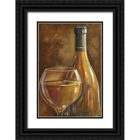 White Wine Black Ornate Wood Framed Art Print with Double Matting by Gorham, Gregory