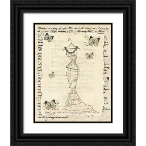 Wire Dress I Black Ornate Wood Framed Art Print with Double Matting by Guinn, Katie