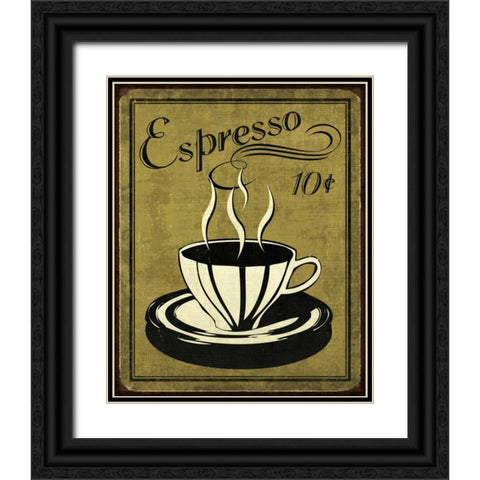 Retro Coffee II Black Ornate Wood Framed Art Print with Double Matting by Harbick, N