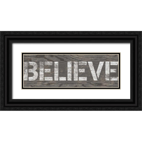 Believe Black Ornate Wood Framed Art Print with Double Matting by Harbick, N