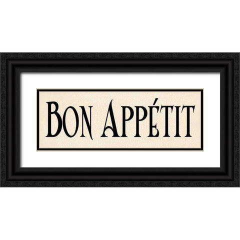 Bon Appetit I Black Ornate Wood Framed Art Print with Double Matting by Harbick, N