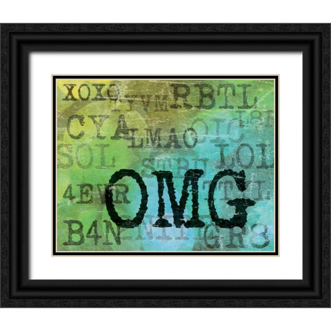 Text Logic II Black Ornate Wood Framed Art Print with Double Matting by Harbick, N