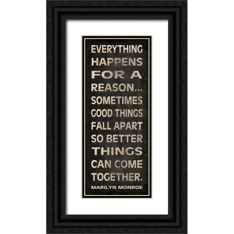 Everything Happens Black Ornate Wood Framed Art Print with Double Matting by Harbick, N