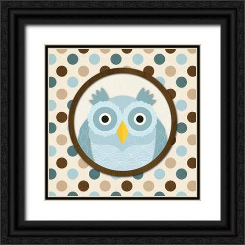 O is for Owl I Black Ornate Wood Framed Art Print with Double Matting by Harbick, N