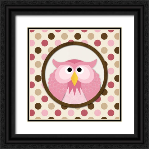 O is for Owl II Black Ornate Wood Framed Art Print with Double Matting by Harbick, N